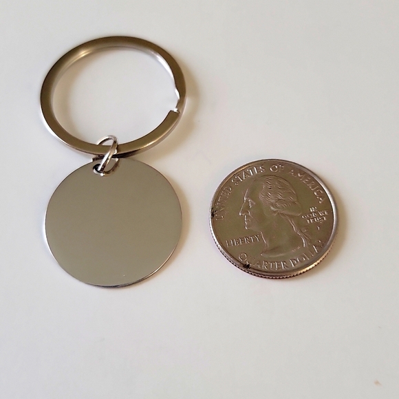 Pet Microchip Keychain Charm Engraved Stainless Steel Dog Tag OS - Picture 3 of 6